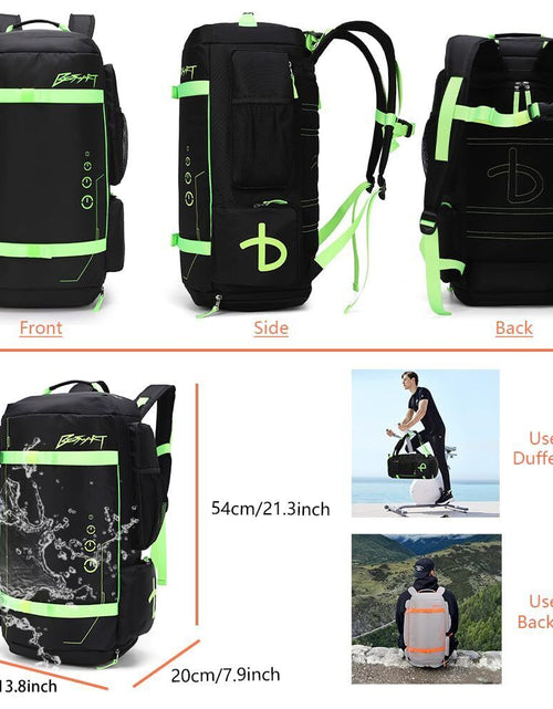 Load image into Gallery viewer, BE SMART 50L Extra Large Gym Backpack for Men, Big Gym Bag with Shoes Compart...
