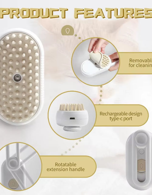 Load image into Gallery viewer, 3In1 Steam Brush Steam Cats Comb Water Steam Cat Brush Electric Spray Hair Brushes Cats Massage Grooming Hair Removal Comb

