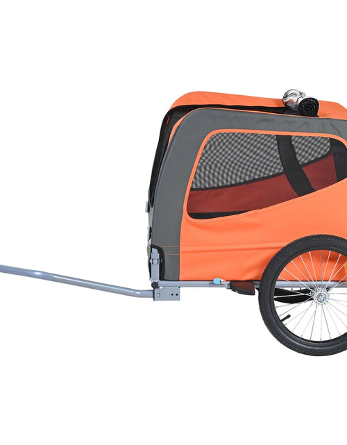 Load image into Gallery viewer, VEVOR Dog Bike Trailer, Supports up to 66 Lbs, Pet Cart Bicycle Carrier, Easy Folding Frame with Quick Release Wheels, Universal Bicycle Coupler, Reflectors, Flag, Collapsible to Store, Orange/Gray
