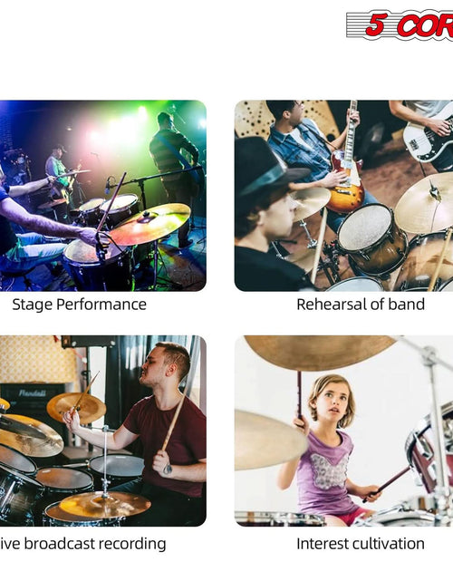 Load image into Gallery viewer, 5Core Drum Mic Kit 9 Pcs Kick Basstom Snare Dynamic Mics Instrument Microphone Set RED
