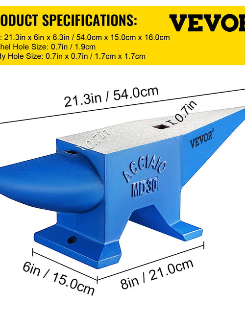 Load image into Gallery viewer, VEVOR Pro Horn Anvil , 30KG/66.1LBS Weight Steel Anvil Blacksmith Blacksmith Anvil, Portable Rugged Cast Iron Anvil Blacksmith Anvil Stable Workbench Blacksmith Forge Anvil Tool
