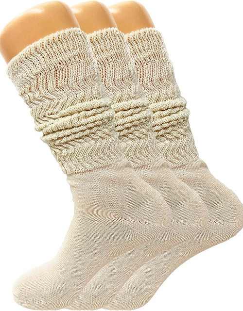 Load image into Gallery viewer, Women&#39;S Slouch Knee High Socks – 3 Pairs, Size 9-11 | Soft, Breathable &amp; Versatile
