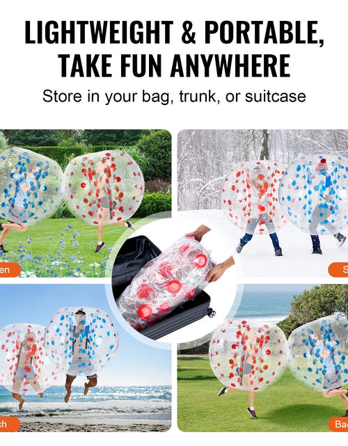 Load image into Gallery viewer, VEVOR Inflatable Bumper Balls 2-Pack, 5FT/1.5M Body Sumo Zorb Balls for Teen &amp; Adult, 0.8Mm Thick PVC Human Hamster Bubble Balls for Outdoor Team Gaming Play, Bumper Bopper Toys for Garden, Yard, Park
