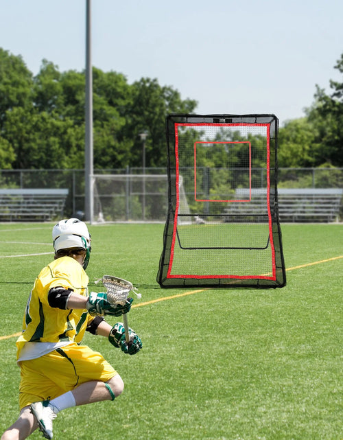 Load image into Gallery viewer, VEVOR Lacrosse Rebounder for Backyard, 5X7 Ft Volleyball Bounce Back Net, Pitchback Throwback Baseball Softball Return Training Screen, Adjustable Angle Shooting Practice Training Wall with Target
