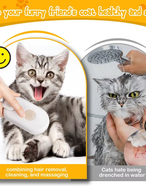Load image into Gallery viewer, 3In1 Steam Brush Steam Cats Comb Water Steam Cat Brush Electric Spray Hair Brushes Cats Massage Grooming Hair Removal Comb
