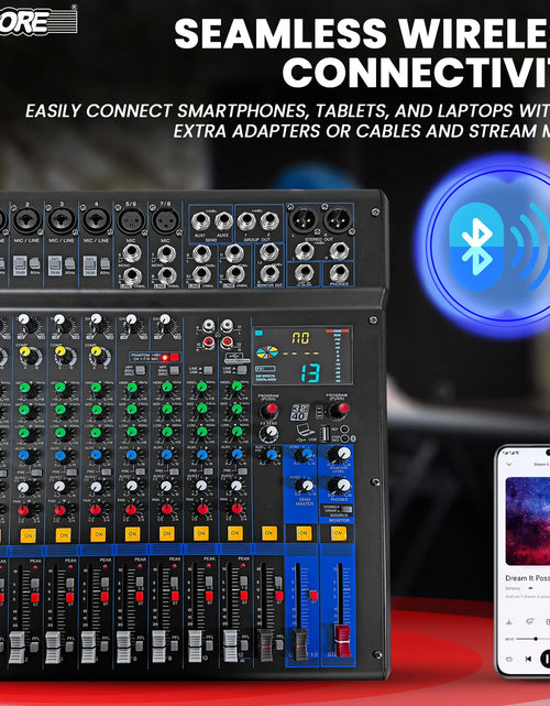 Load image into Gallery viewer, 5Core Audio DJ Mixer 12 Channel Sound Board Console W 99 DSP Effect 48V Phantom Power
