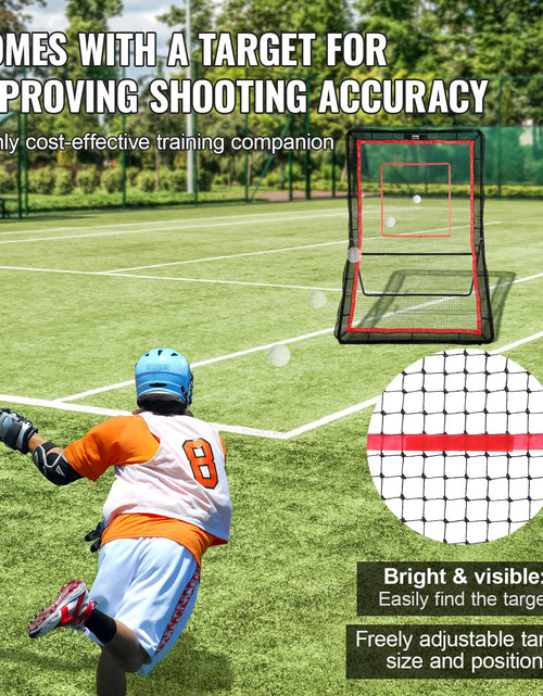 Load image into Gallery viewer, VEVOR Lacrosse Rebounder for Backyard, 5X7 Ft Volleyball Bounce Back Net, Pitchback Throwback Baseball Softball Return Training Screen, Adjustable Angle Shooting Practice Training Wall with Target
