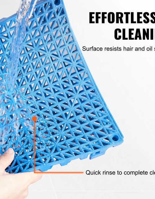 Load image into Gallery viewer, VEVOR Interlocking Tile 55PCS Blue, Drainage Tiles 12 X 12 Splicing, Soft PVC Interlocking Drainage Floor Tiles, Non-Slip Drainage Holes for Restroom, Bathroom, Kitchen, Pool, Wet Areas, Blue

