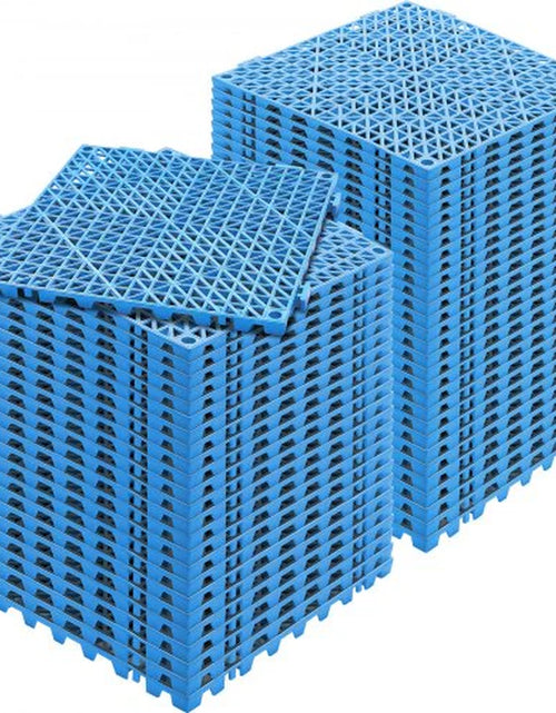 Load image into Gallery viewer, VEVOR Interlocking Tile 55PCS Blue, Drainage Tiles 12 X 12 Splicing, Soft PVC Interlocking Drainage Floor Tiles, Non-Slip Drainage Holes for Restroom, Bathroom, Kitchen, Pool, Wet Areas, Blue
