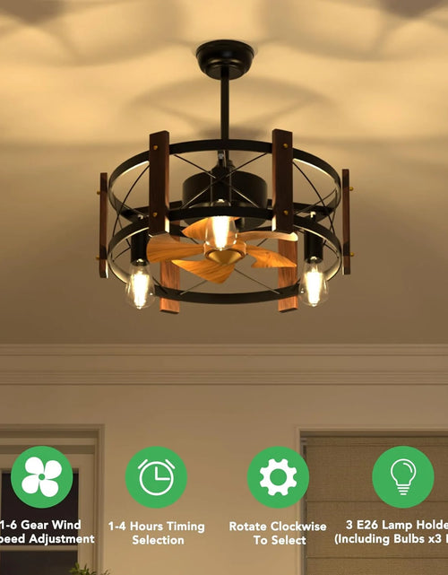 Load image into Gallery viewer, Modern Farmhouse Ceiling Fan with LED Lights
