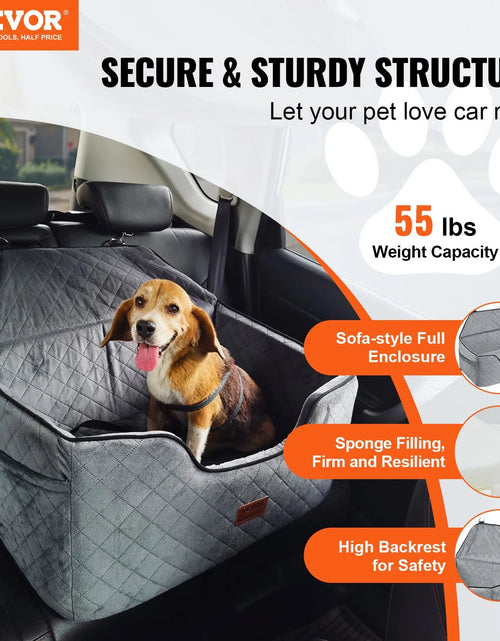 Load image into Gallery viewer, VEVOR Dog Booster Car Seat Pet Car Seat for Medium Large Dog up to 55 Lbs Gray
