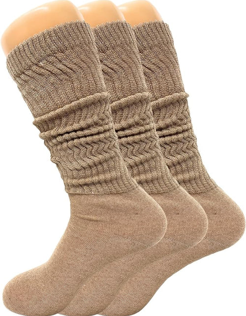 Load image into Gallery viewer, Women&#39;S Slouch Knee High Socks – 3 Pairs, Size 9-11 | Soft, Breathable &amp; Versatile
