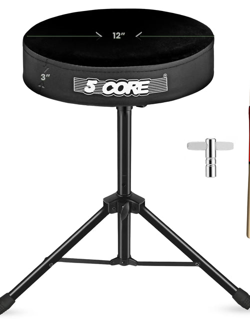Load image into Gallery viewer, 5Core Drum Throne Adjustable Guitar Stool 3&quot; Padded Drummer Seat for Adults &amp; Kids
