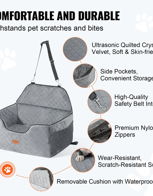 Load image into Gallery viewer, VEVOR Dog Booster Car Seat Pet Car Seat for Medium Large Dog up to 55 Lbs Gray
