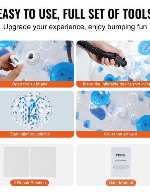 Load image into Gallery viewer, VEVOR Inflatable Bumper Balls 2-Pack, 5FT/1.5M Body Sumo Zorb Balls for Teen &amp; Adult, 0.8Mm Thick PVC Human Hamster Bubble Balls for Outdoor Team Gaming Play, Bumper Bopper Toys for Garden, Yard, Park
