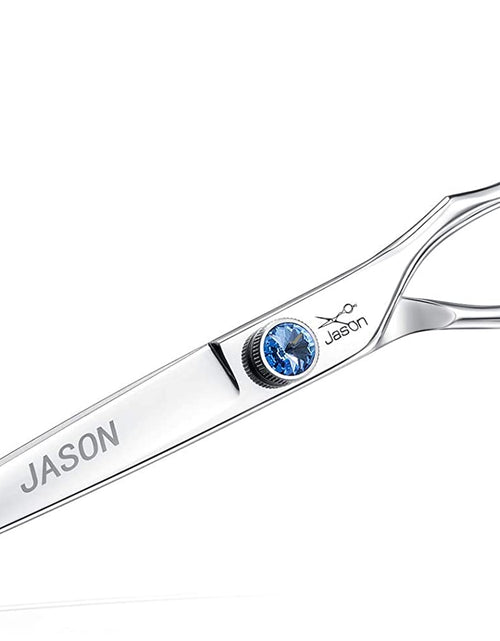 Load image into Gallery viewer, Dog Grooming Thinning Blending Scissor, Ergonomic Pet Grooming Thinner Blender Shears Cat Trimming Texturizing Kit with Offset Handle and a Jewelled Screw
