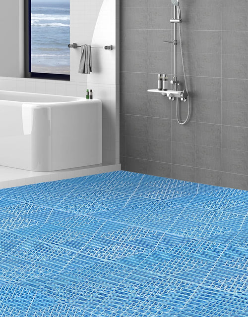 Load image into Gallery viewer, VEVOR Interlocking Tile 55PCS Blue, Drainage Tiles 12 X 12 Splicing, Soft PVC Interlocking Drainage Floor Tiles, Non-Slip Drainage Holes for Restroom, Bathroom, Kitchen, Pool, Wet Areas, Blue
