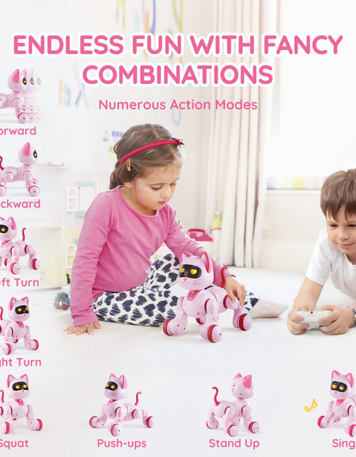 Load image into Gallery viewer, VEVOR RC Robot Cat Toy for Kid Talking Dancing Touch Remote Control Programmable
