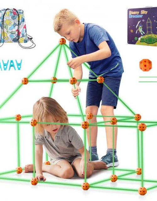 Load image into Gallery viewer, VEVOR Tent Fort Building Kit for Kids Glow in the Dark STEM Construction Toy 85P
