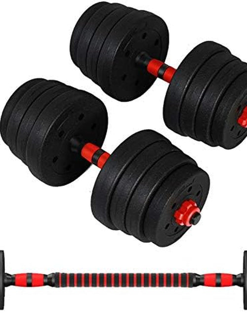 Load image into Gallery viewer, Adjustable Dumbbell Barbell Set (88LB/66LB/44LB) Weight with Connecting Rod 2 in 1 Home Body Workout Exercise Equipment for Men and Woman
