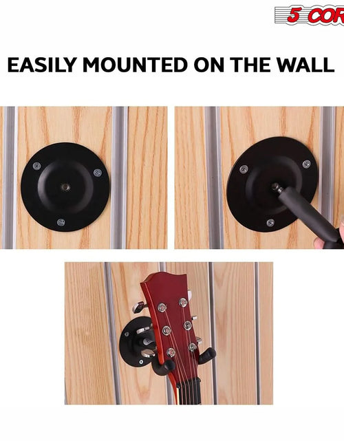 Load image into Gallery viewer, 5 Core Guitar Wall Mount Hanger Display Guitar Wall Holder Hook W Screws Soft Padding
