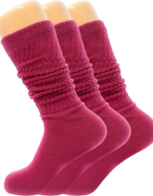 Load image into Gallery viewer, Women&#39;S Slouch Knee High Socks – 3 Pairs, Size 9-11 | Soft, Breathable &amp; Versatile
