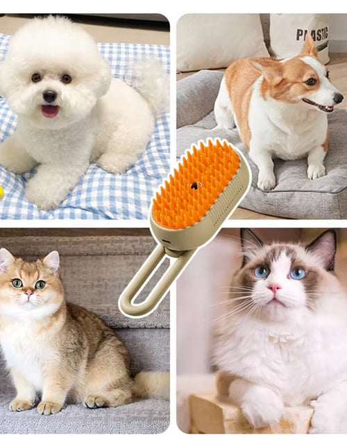 Load image into Gallery viewer, 3In1 Steam Brush Steam Cats Comb Water Steam Cat Brush Electric Spray Hair Brushes Cats Massage Grooming Hair Removal Comb

