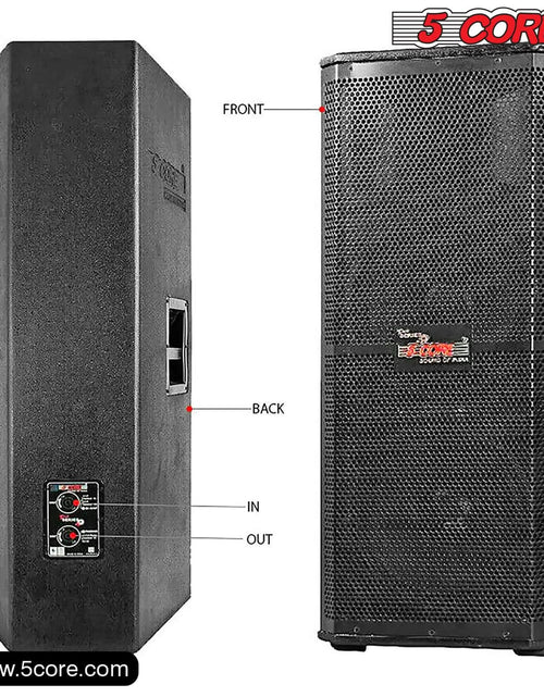 Load image into Gallery viewer, 5Core Portable Cabinet PA DJ Speaker System 15 Inch 4000W Passive 3 Way Loudspeaker
