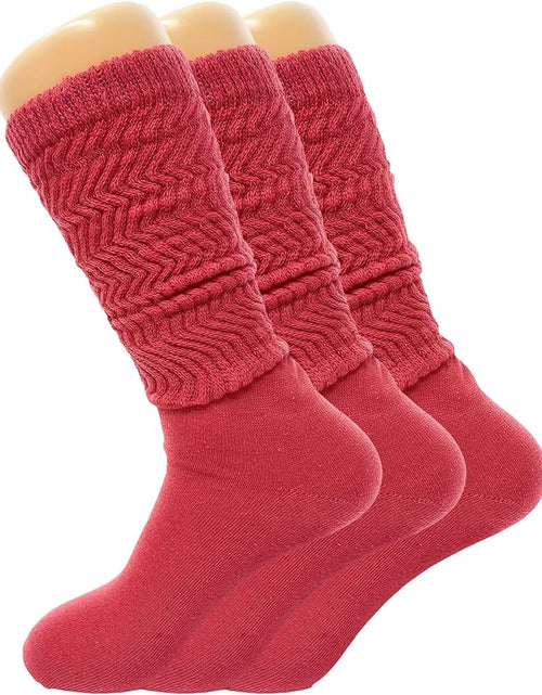 Load image into Gallery viewer, Women&#39;S Slouch Knee High Socks – 3 Pairs, Size 9-11 | Soft, Breathable &amp; Versatile
