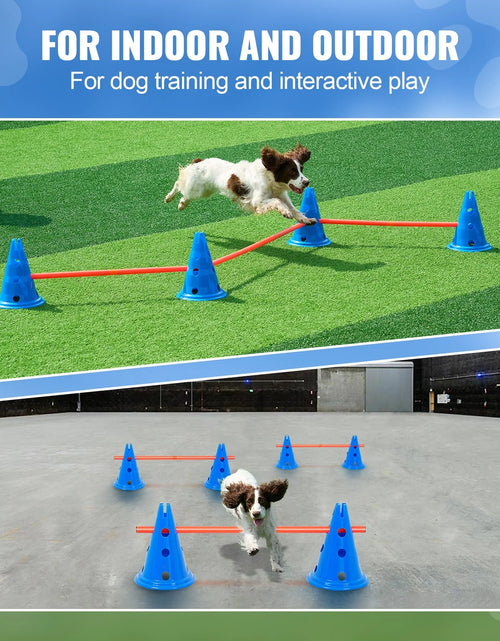 Load image into Gallery viewer, VEVOR Dog Agility Hurdle Cone Set 6 PCS Kit-12 Xcones 6 Xagility Rods with Bag
