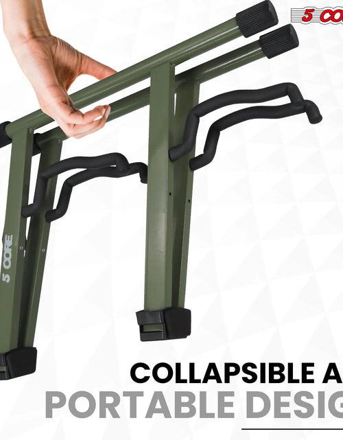 Load image into Gallery viewer, 5Core Double Guitar Stand Floor Adjustable a Frame Folding Acoustic Electric Guitars Holder Stands
