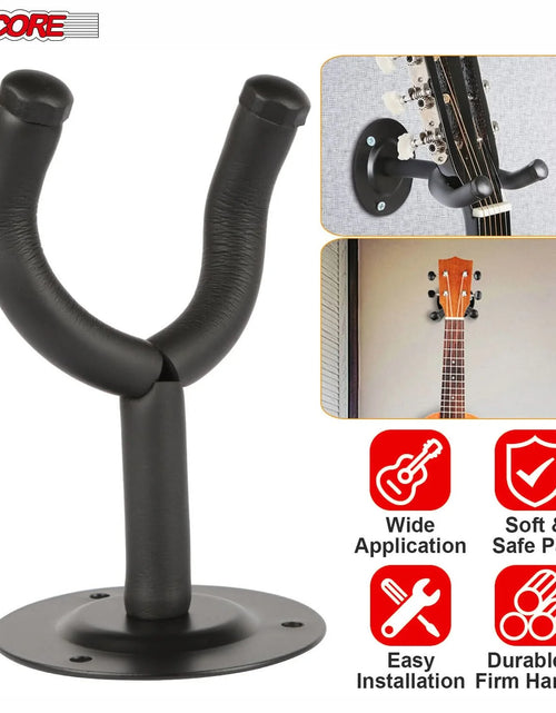 Load image into Gallery viewer, 5 Core Guitar Wall Mount Hanger Display Guitar Wall Holder Hook W Screws Soft Padding
