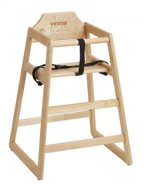 Load image into Gallery viewer, VEVOR Wooden High Chair for Babies &amp; Toddlers, Double Solid Wood Feeding Chair, Eat &amp; Grow Portable High Chair, Easy to Clean Baby Booster Seat, Compact Toddler Chair, Natural
