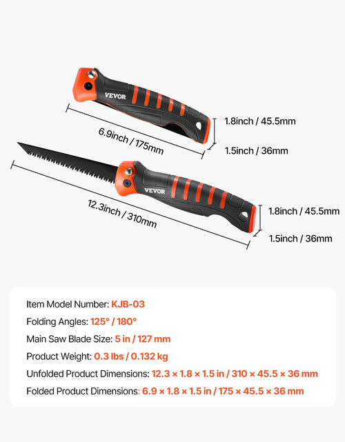 Load image into Gallery viewer, Folding Jab Saw 5 in Foldable Jab Saw with Soft Grip Handle for Drywall PVC
