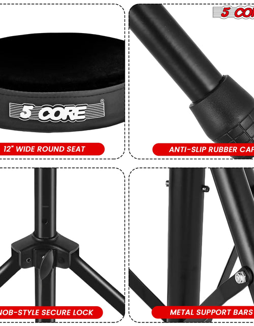 Load image into Gallery viewer, 5Core Drum Throne Adjustable Guitar Stool 3&quot; Padded Drummer Seat for Adults &amp; Kids

