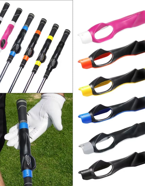 Load image into Gallery viewer, Golf Grip Trainer Attachment Swing Trainer Golf Gesture Alignment Training Aids Golf Swing Trainer for Women Men Beginner Exerci
