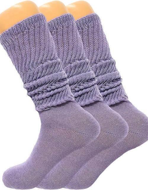Load image into Gallery viewer, Women&#39;S Slouch Knee High Socks – 3 Pairs, Size 9-11 | Soft, Breathable &amp; Versatile
