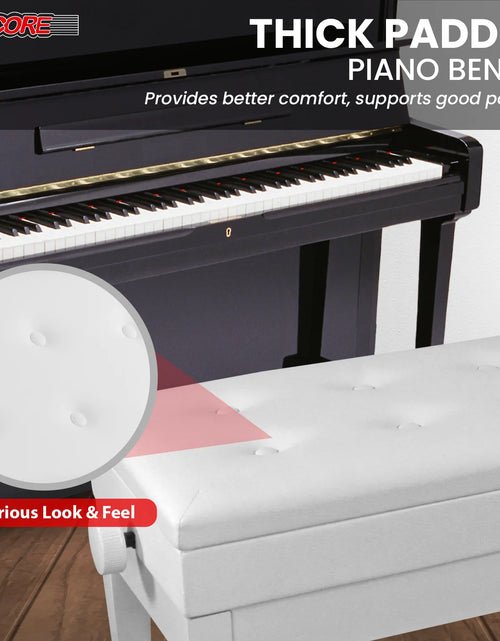 Load image into Gallery viewer, 5CORE Duet Piano Bench W Storage for Two Wooden Adjustable Keyboard Stool - Adults &amp; Kids

