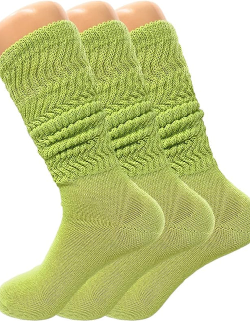 Load image into Gallery viewer, Women&#39;S Slouch Knee High Socks – 3 Pairs, Size 9-11 | Soft, Breathable &amp; Versatile
