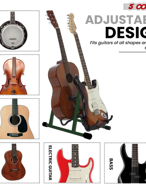 Load image into Gallery viewer, 5Core Double Guitar Stand Floor Adjustable a Frame Folding Acoustic Electric Guitars Holder Stands
