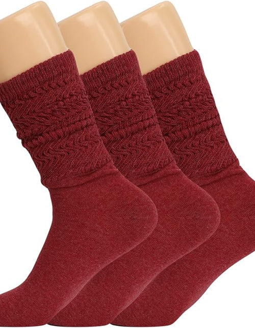 Load image into Gallery viewer, Women&#39;S Slouch Knee High Socks – 3 Pairs, Size 9-11 | Soft, Breathable &amp; Versatile
