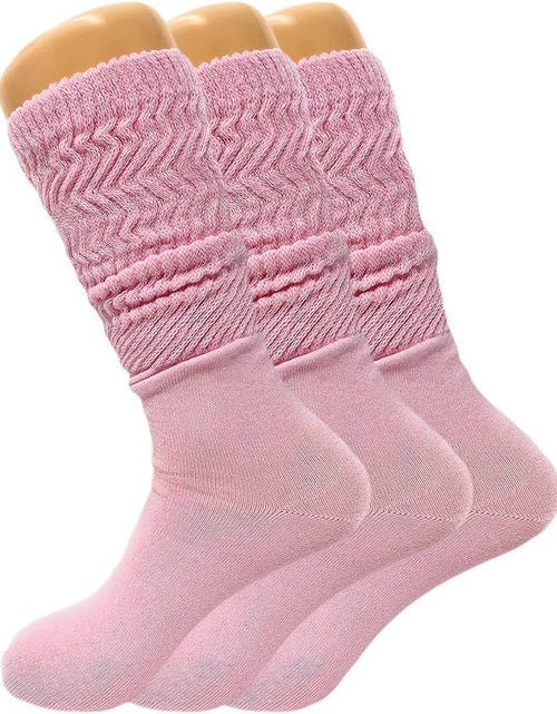 Load image into Gallery viewer, Women&#39;S Slouch Knee High Socks – 3 Pairs, Size 9-11 | Soft, Breathable &amp; Versatile
