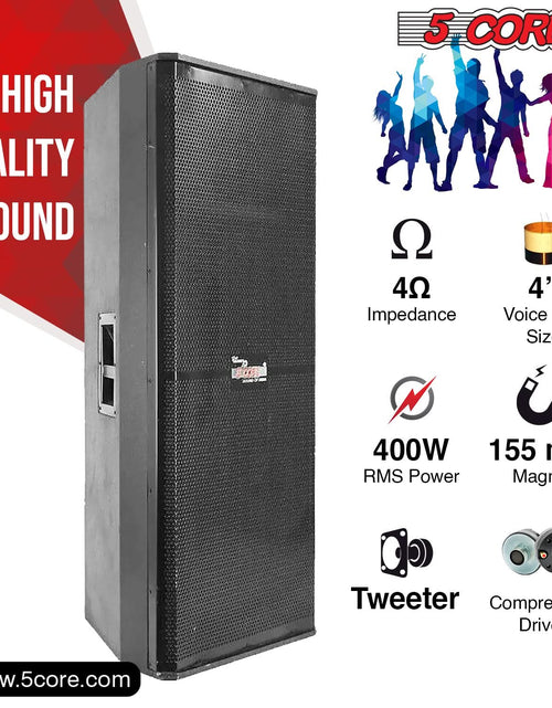 Load image into Gallery viewer, 5Core Portable Cabinet PA DJ Speaker System 15 Inch 4000W Passive 3 Way Loudspeaker
