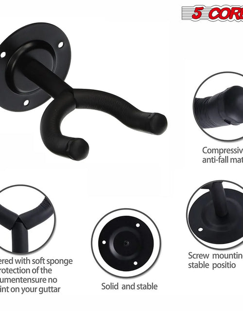 Load image into Gallery viewer, 5 Core Guitar Wall Mount Hanger Display Guitar Wall Holder Hook W Screws Soft Padding
