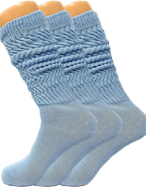 Load image into Gallery viewer, Women&#39;S Slouch Knee High Socks – 3 Pairs, Size 9-11 | Soft, Breathable &amp; Versatile
