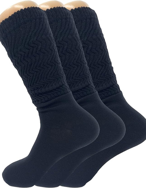 Load image into Gallery viewer, Women&#39;S Slouch Knee High Socks – 3 Pairs, Size 9-11 | Soft, Breathable &amp; Versatile
