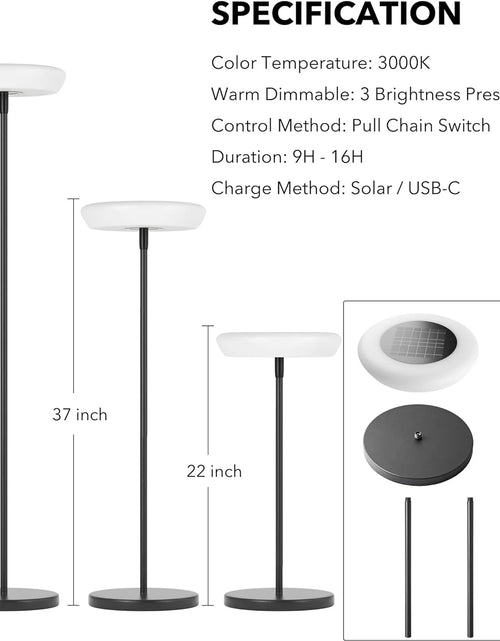 Load image into Gallery viewer, Minimalist Solar Powered Outdoor Floor Lamp
