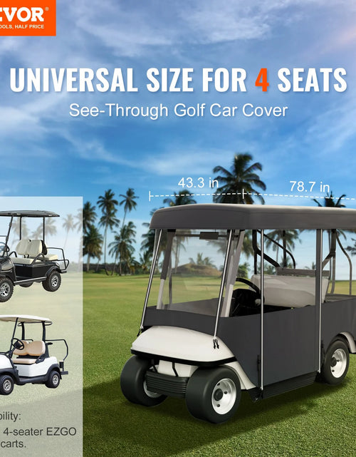 Load image into Gallery viewer, VEVOR Golf Cart Enclosure, 4-Person Golf Cart Cover, 4-Sided Fairway Deluxe, 300D Waterproof Driving Enclosure with Transparent Windows, Fit for EZGO, Club Car, Yamaha Cart (Roof up to 78.7&#39;&#39;L)
