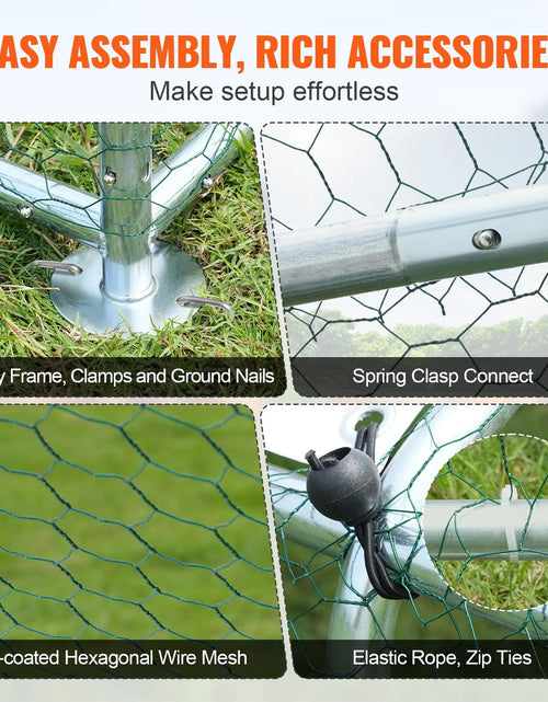 Load image into Gallery viewer, VEVOR Large Metal Chicken Coop, 9.8X12.9X6.5 Ft Walk in Chicken Run for Yard with Waterproof Cover, Doom Roof Hen House with Security Lock for Outdoor and Backyard, Farm, Duck Rabbit Cage Poultry Pen
