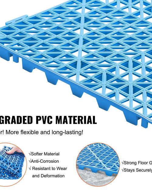 Load image into Gallery viewer, VEVOR Interlocking Tile 55PCS Blue, Drainage Tiles 12 X 12 Splicing, Soft PVC Interlocking Drainage Floor Tiles, Non-Slip Drainage Holes for Restroom, Bathroom, Kitchen, Pool, Wet Areas, Blue
